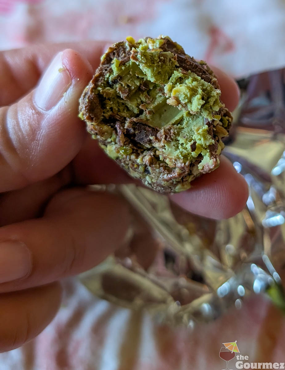 the old city roastery pistachio chocolate inside