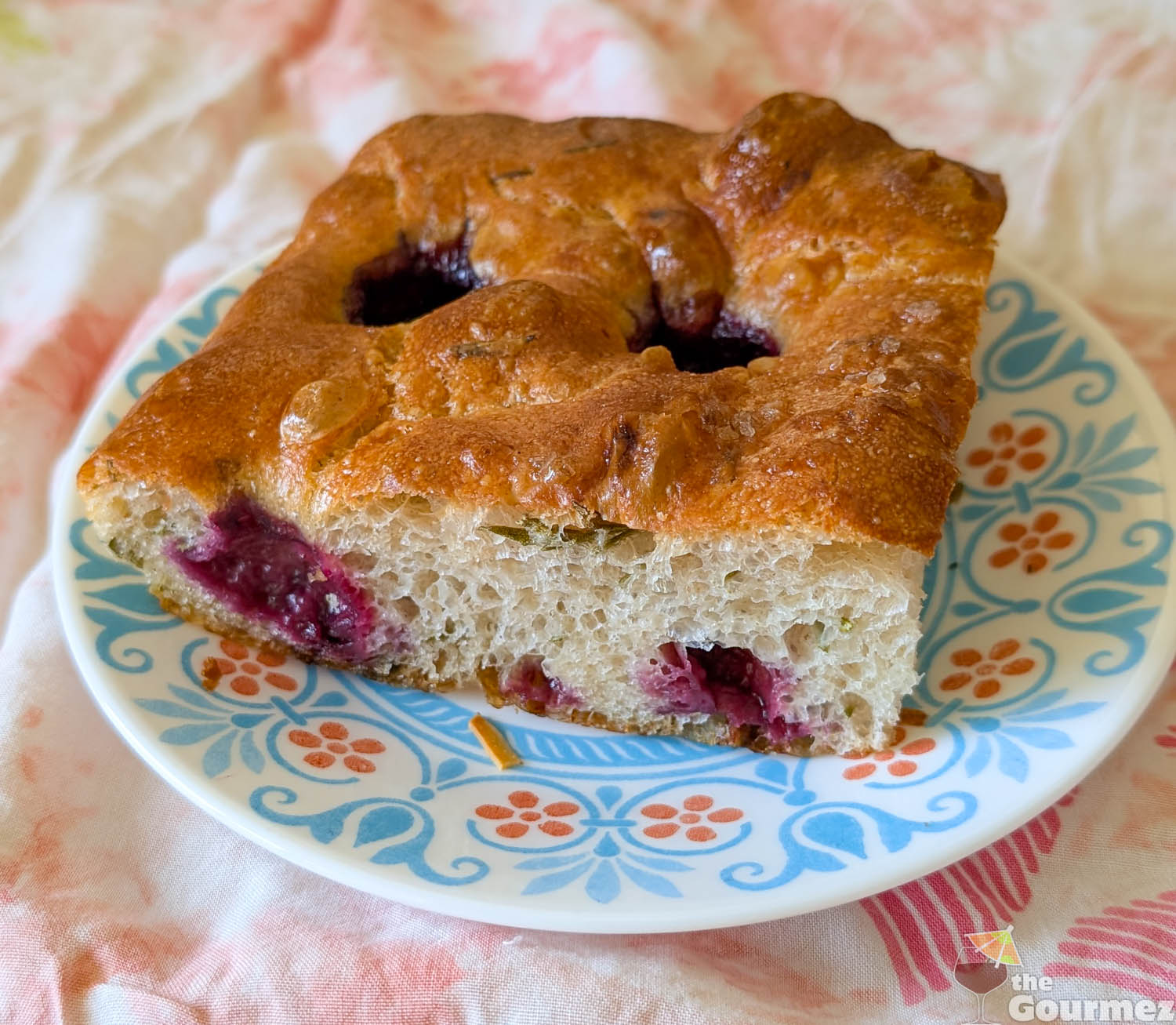 as kneaded cherry focaccia